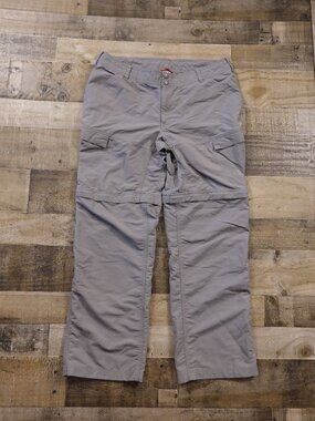 The North Face Paramount Convertible Pants Women’s 16 Gray Hiking Zip-Off